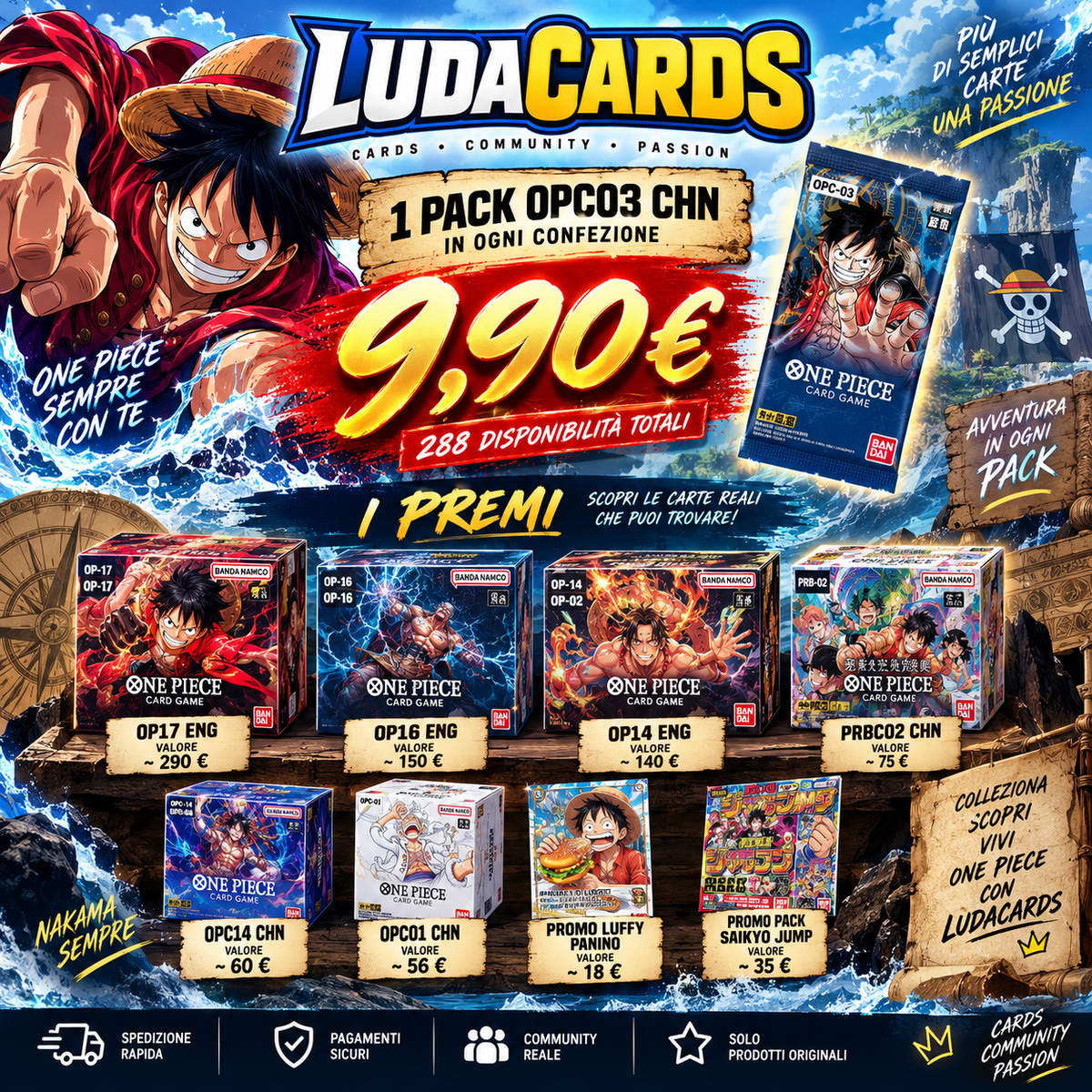 LUDACARDS - ONE PIECE CARD PACK – CHN