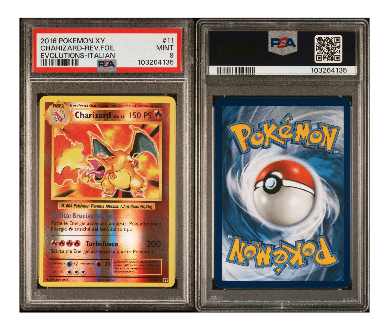 CHARIZARD-REVERSE FOIL 11 PSA 9