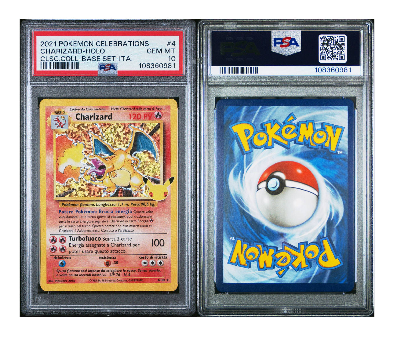 CHARIZARD-HOLO 4 PSA 10