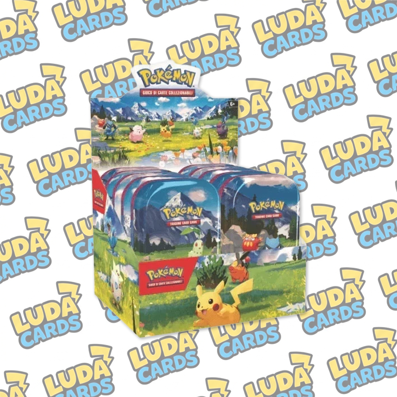 Pokemon Minitin Ascesa Eroica con 2 buste, adesivi e carta illustrata esclusiva da collezione.