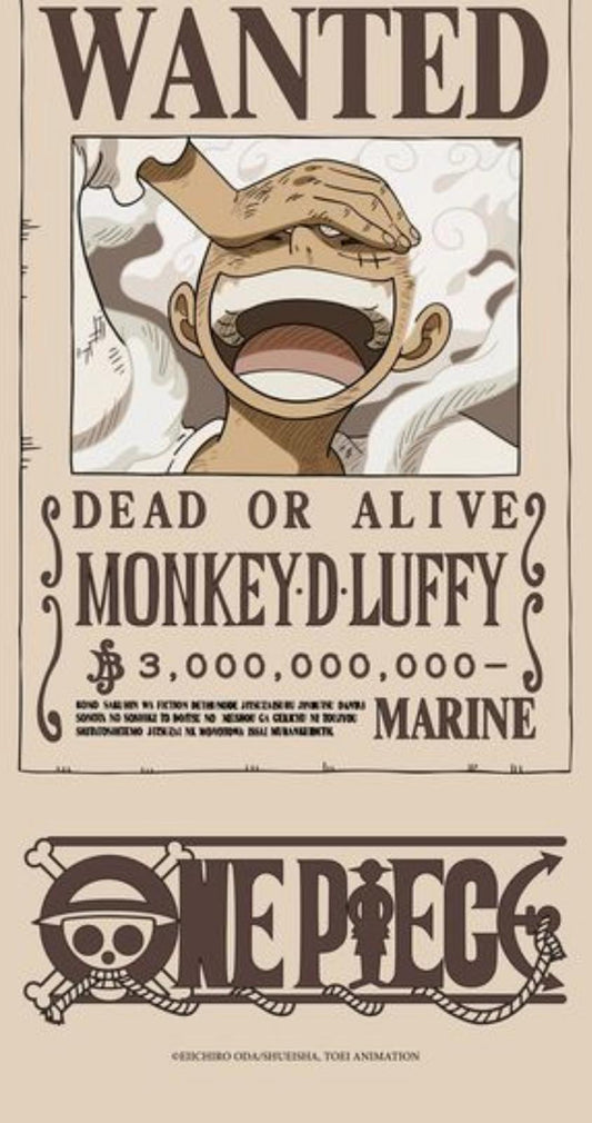 ONE PIECE MONKEY D. LUFFY TELO MARE 180X60 IN MICROFIBRA