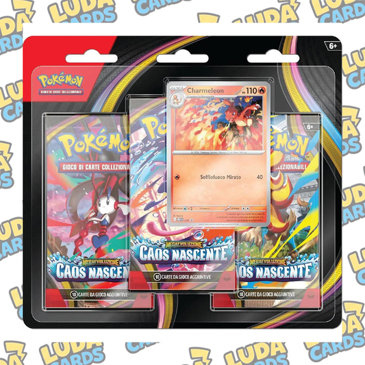 LUDACARDS - Pokemon Megaevoluzione Caos Nascente Blister 3 Buste -